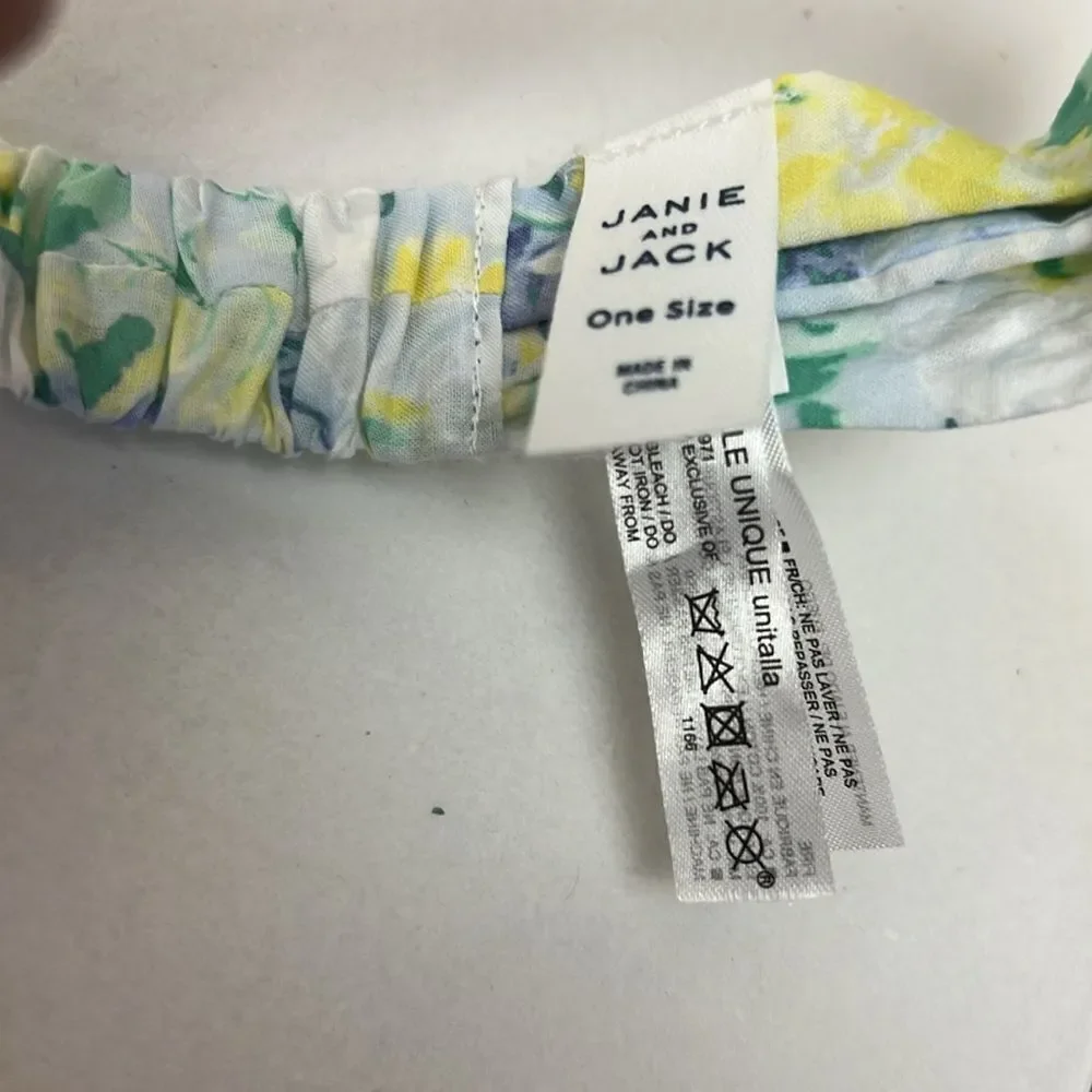 Janie and Jack Baby Yellow and Purple floral head bow NWT size one size